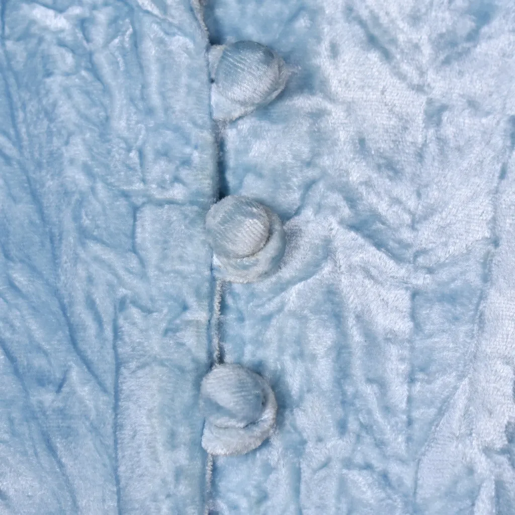 1960s Sky Blue Velvet Dress