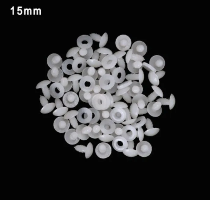 50 Pcs Doll and Teddy Bear Joints, Plastic, 15 mm - 45 mm , DIY Craft Joints, White Joints, Animal Craft, TeddyBear Craft Project Supplies