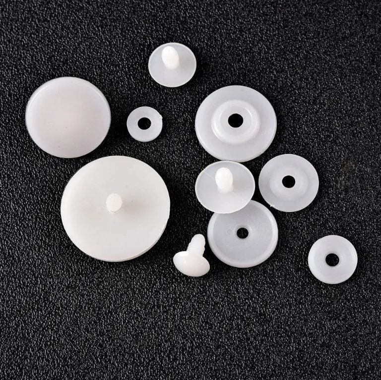50 Pcs Doll and Teddy Bear Joints, Plastic, 15 mm - 45 mm , DIY Craft Joints, White Joints, Animal Craft, TeddyBear Craft Project Supplies