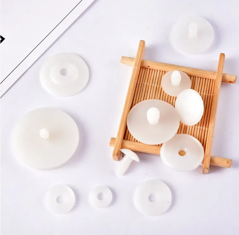 50 Pcs Doll and Teddy Bear Joints, Plastic, 15 mm - 45 mm , DIY Craft Joints, White Joints, Animal Craft, TeddyBear Craft Project Supplies