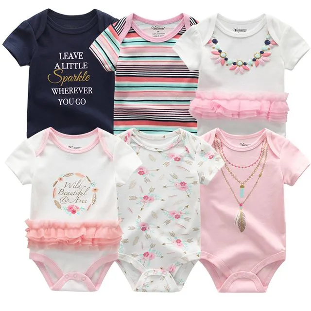 6pcs Baby Bodysuit 0-12M