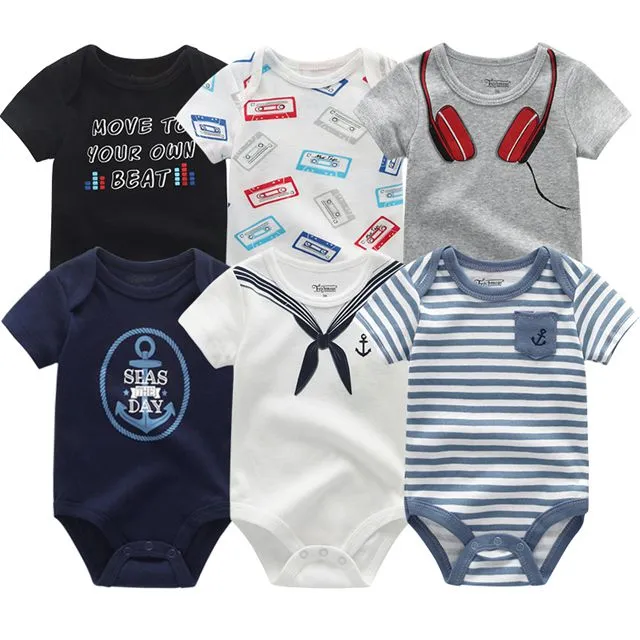 6pcs Baby Bodysuit 0-12M