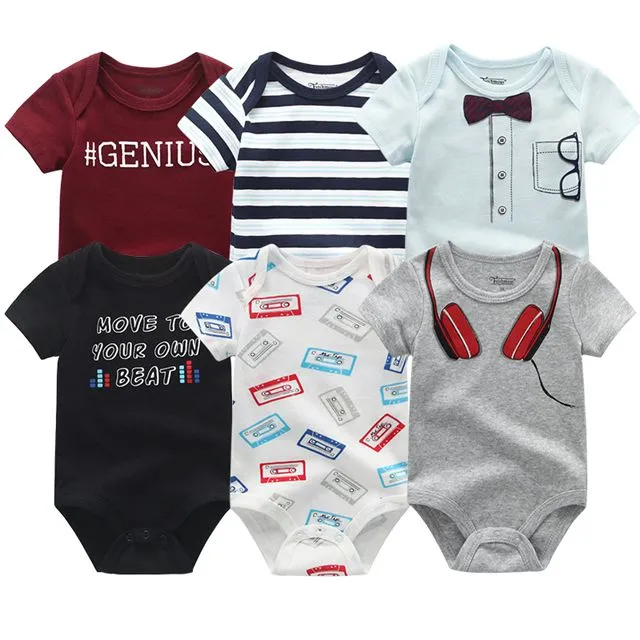 6pcs Baby Bodysuit 0-12M