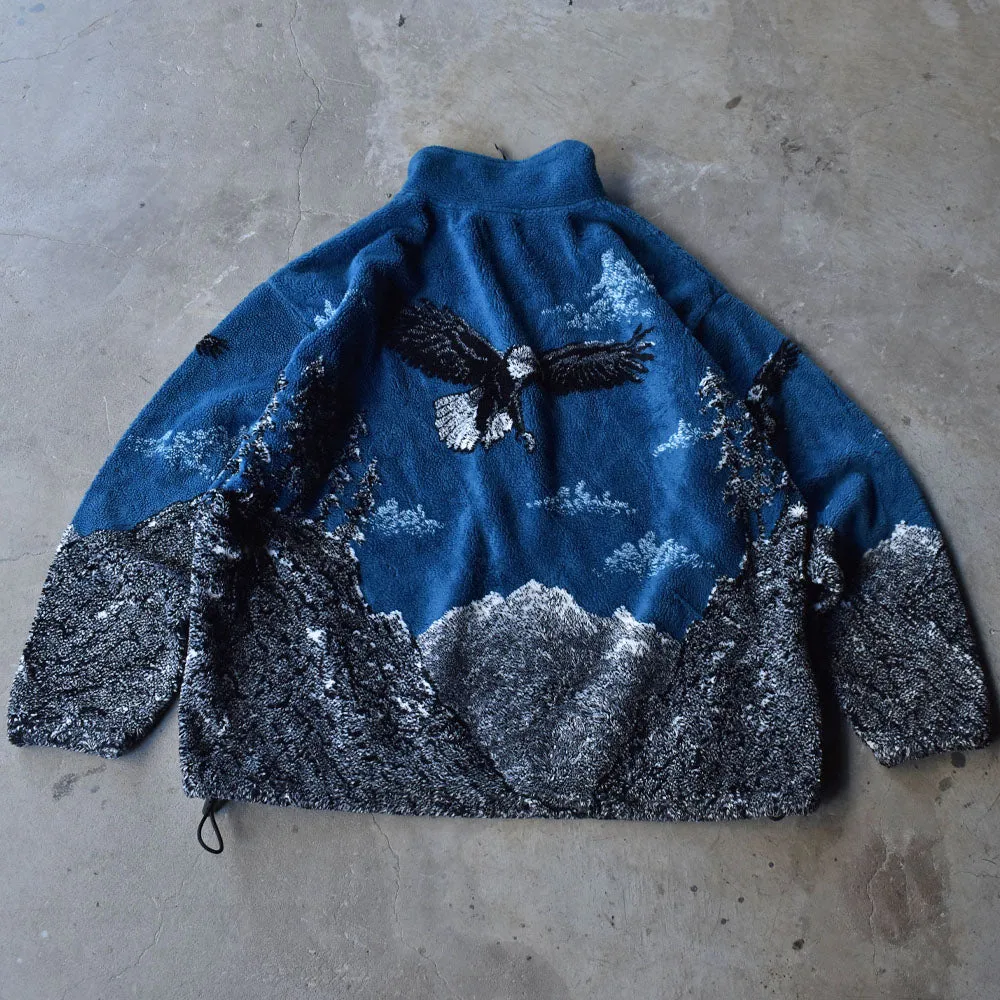 90's SPORTS ATLANTIC WEAR アニマル柄 Eagle フリースジャケット　231116