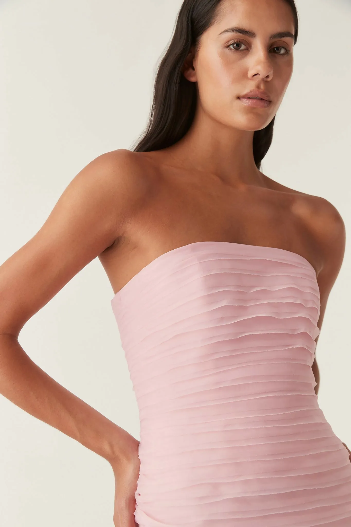 Aje Soundscape Maxi Dress in Chalk Pink