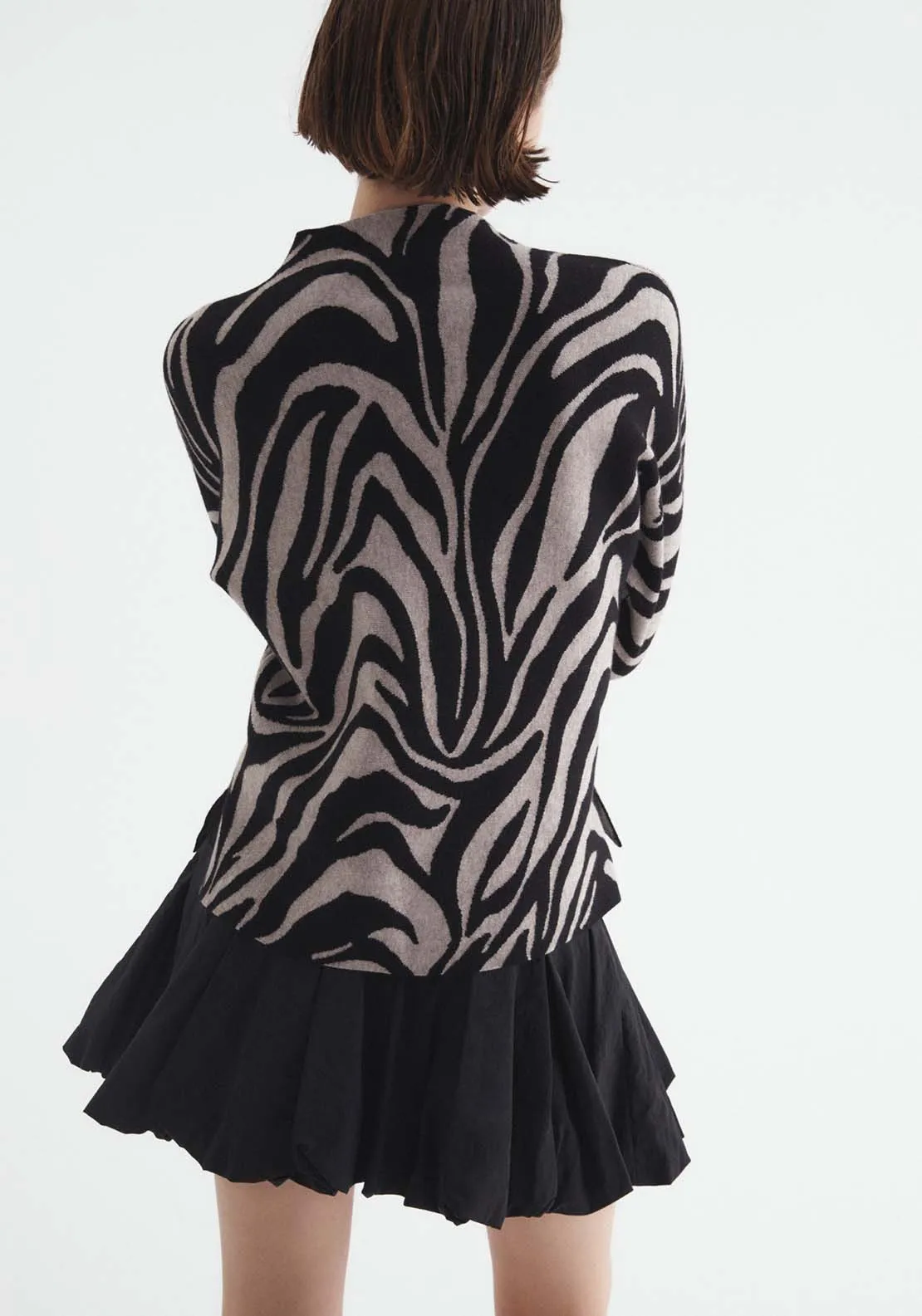 Animal Print Jumper - Natural