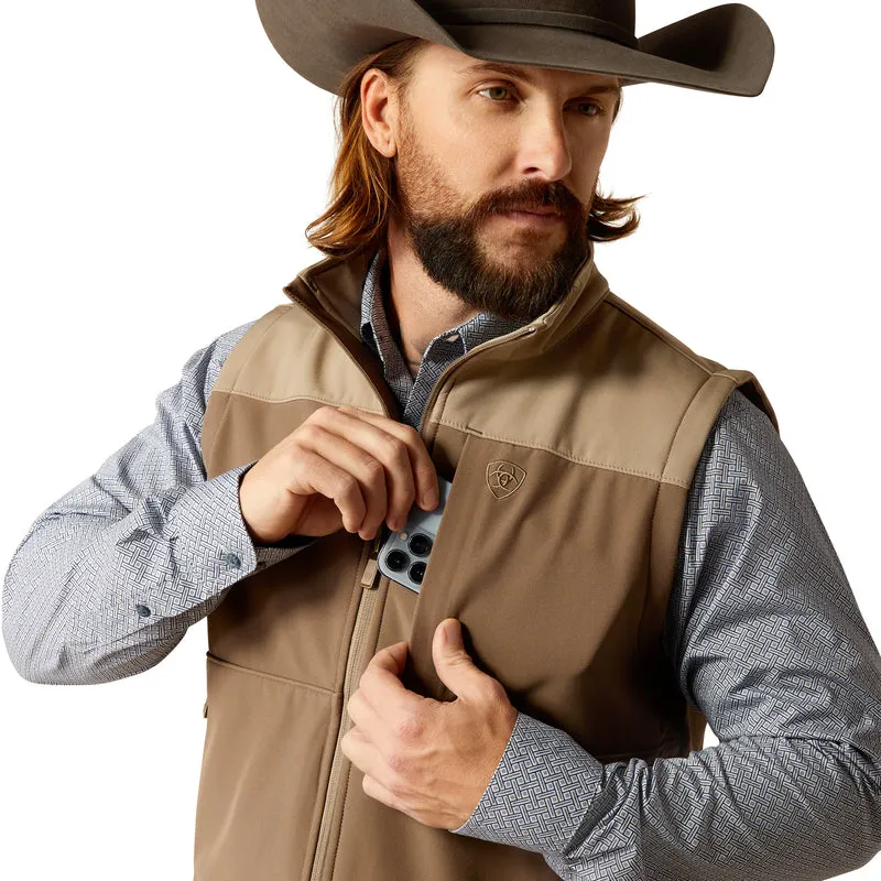'Ariat' Men's Wyatt Softshell Vest - Major Brown / Brindle