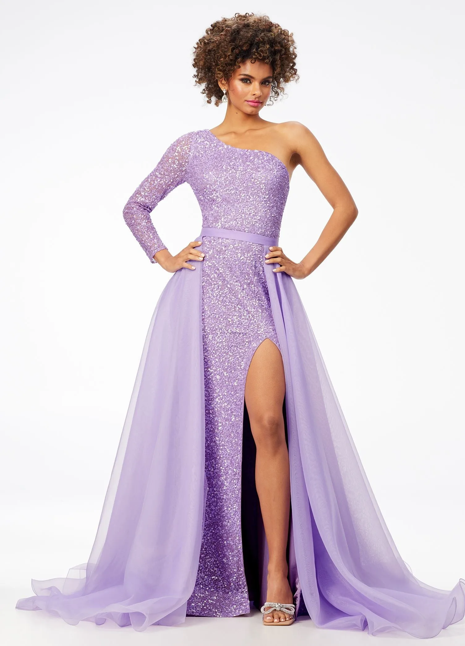 Ashley Lauren 1740 Size 0,12 Red Long Organza Pageant Overskirt Wire Hem Layered Train Detachable