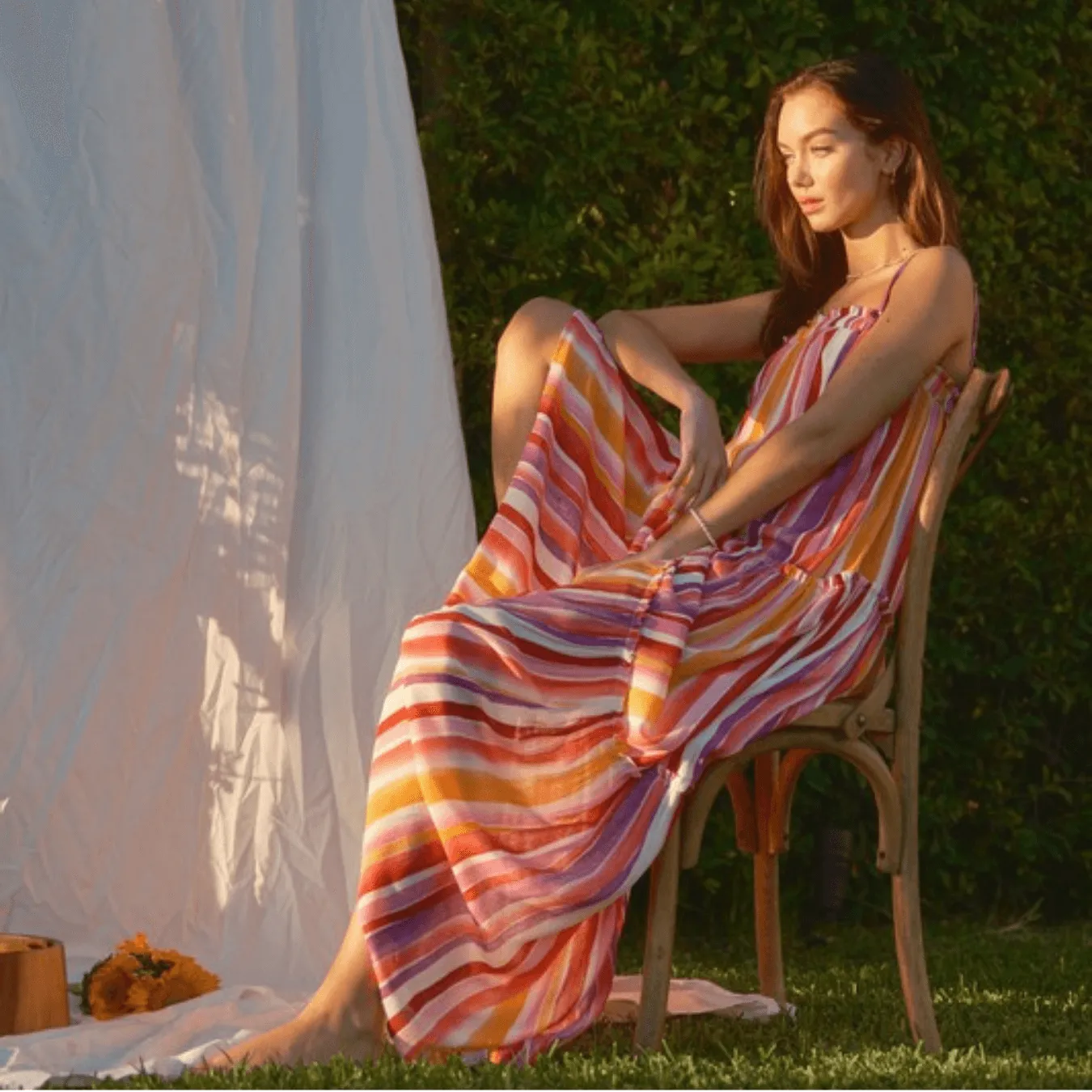 Beautiful Tiered Maxi Sundress Made in USA