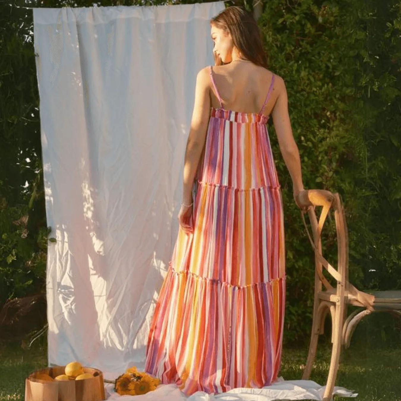 Beautiful Tiered Maxi Sundress Made in USA