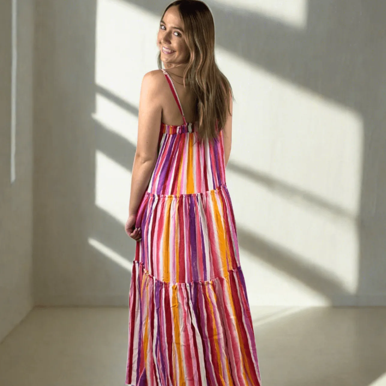 Beautiful Tiered Maxi Sundress Made in USA