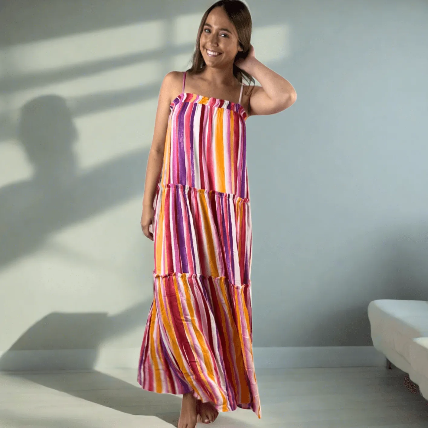 Beautiful Tiered Maxi Sundress Made in USA