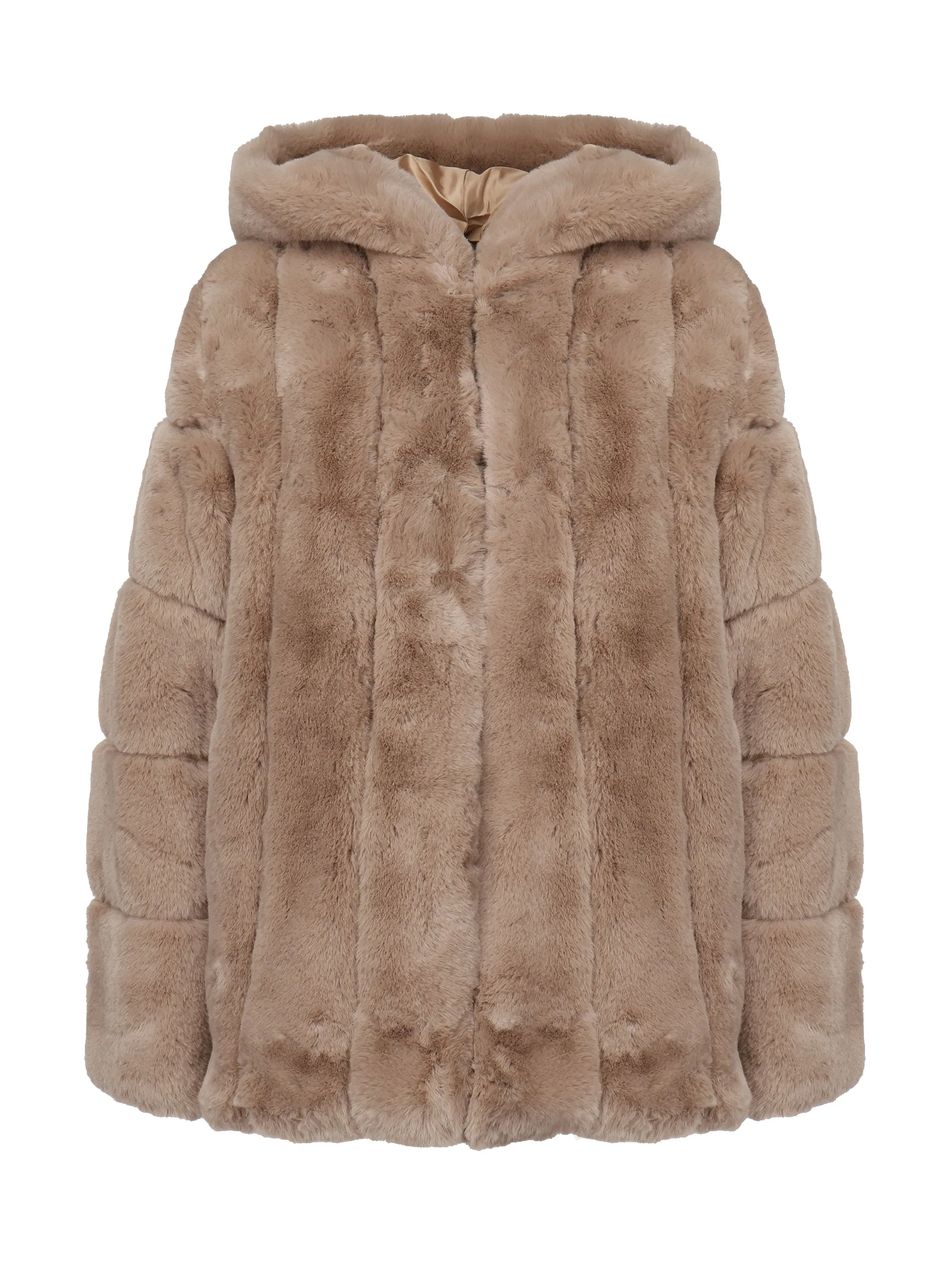 Beige Eco Fur Oversized Coat