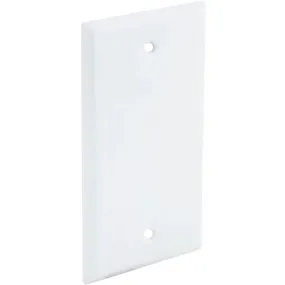 Bell Single Gang Rectangular Die-Cast Metal White Blank Outdoor Box Cover, Carded