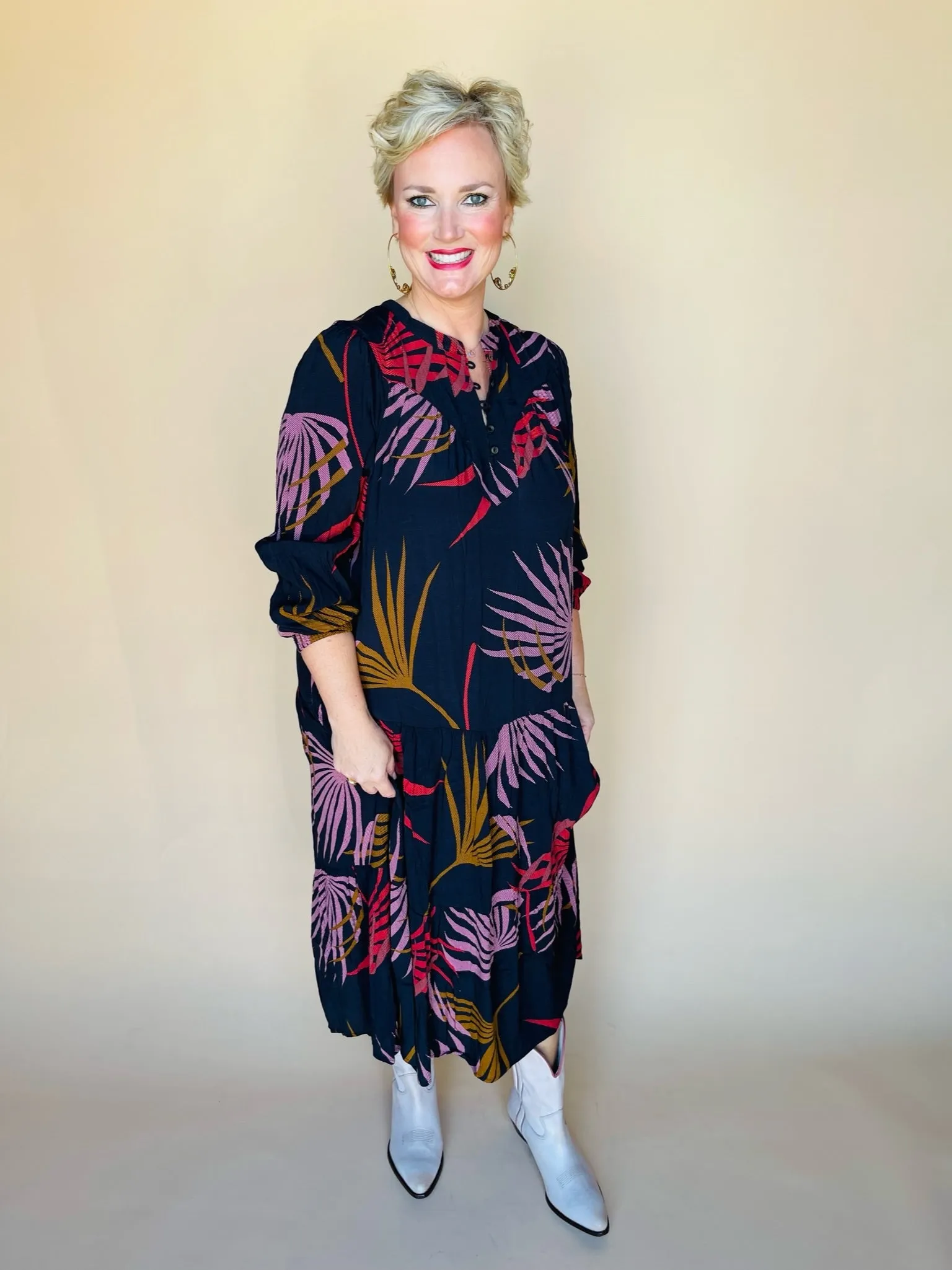 Black Print Maxi Dress