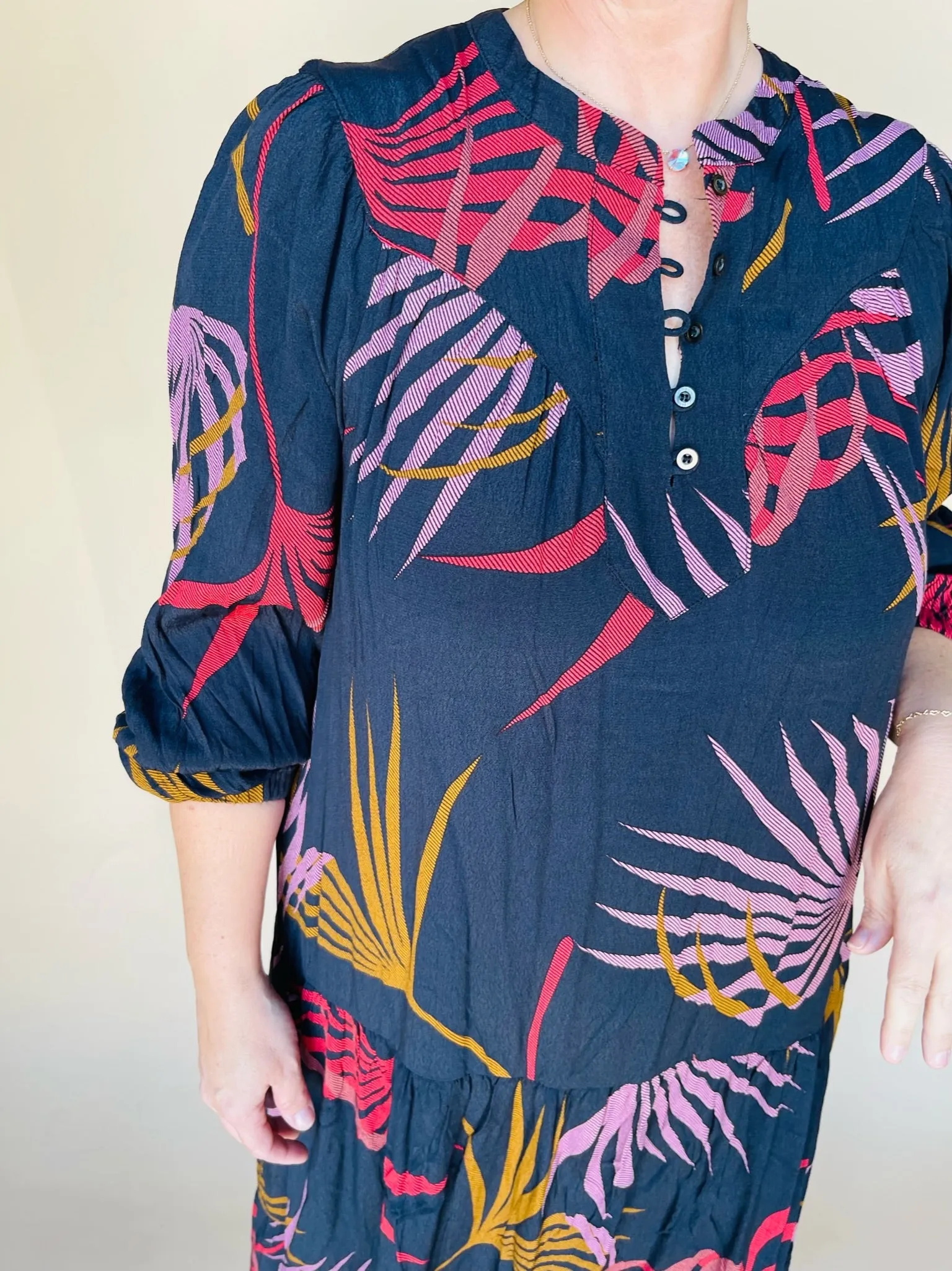 Black Print Maxi Dress