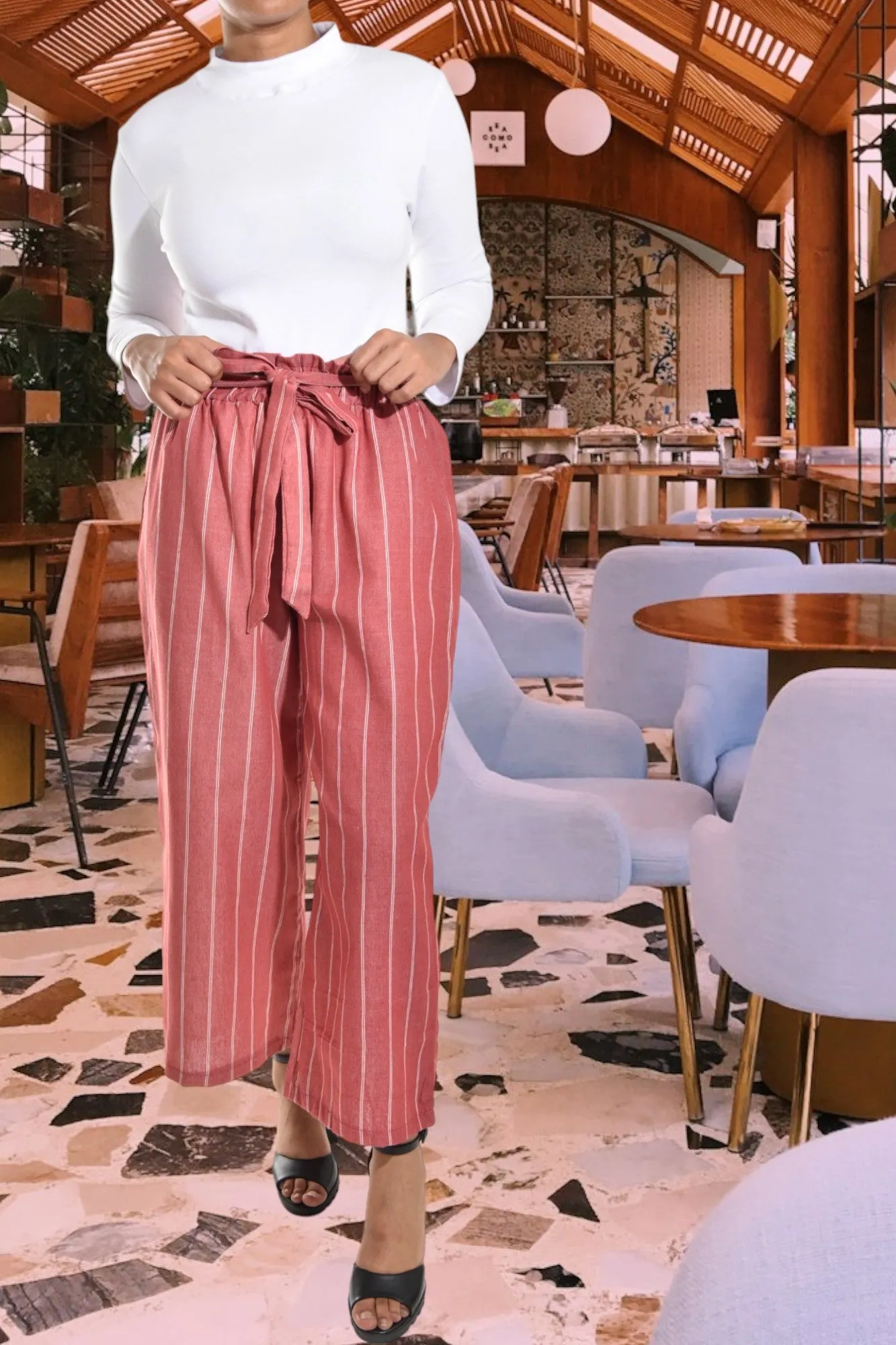 Blush 3/4 Palazzo Pants