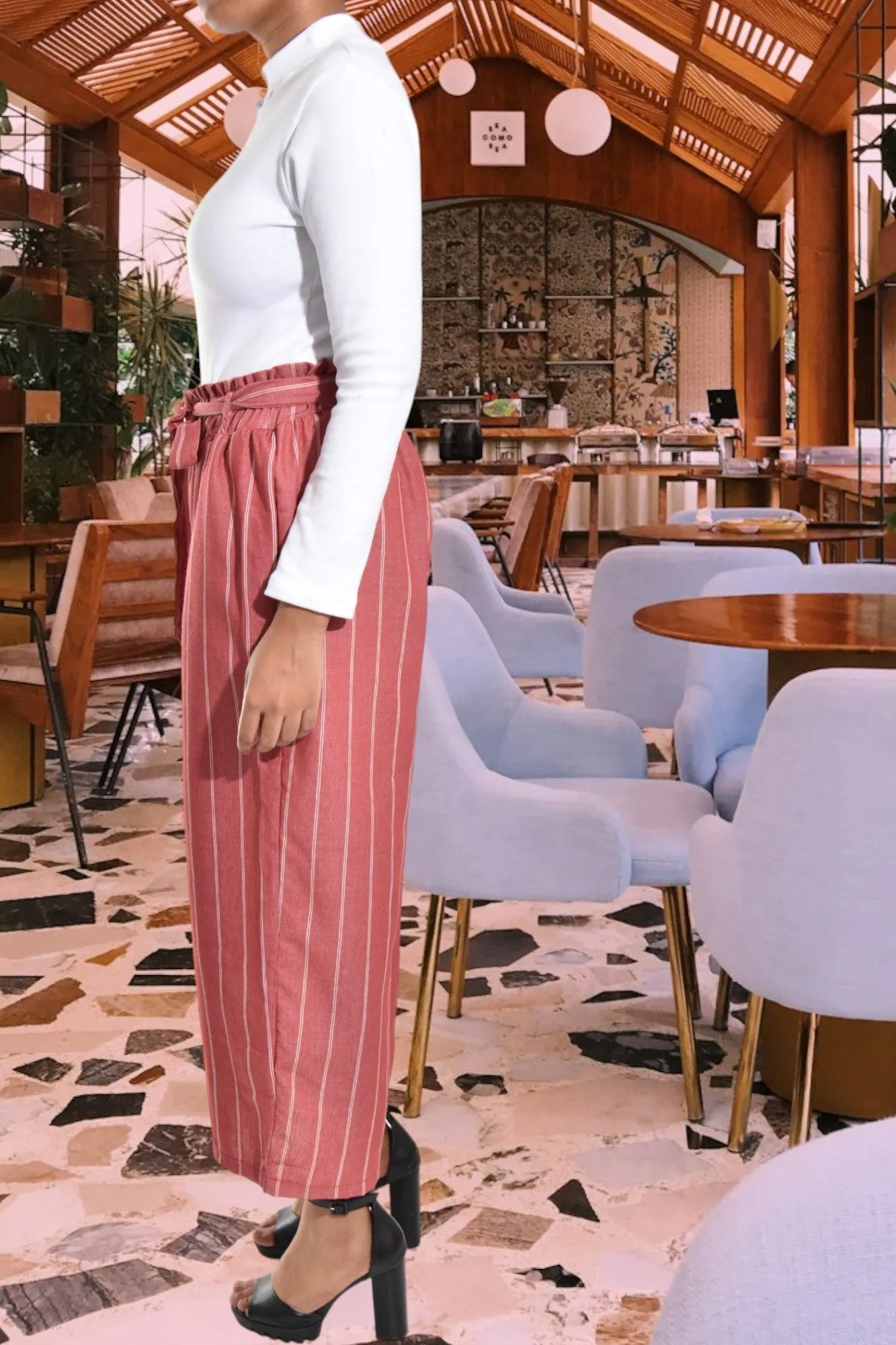Blush 3/4 Palazzo Pants