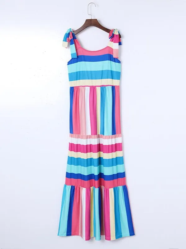 Bright Maxi Dress with Thin Straps