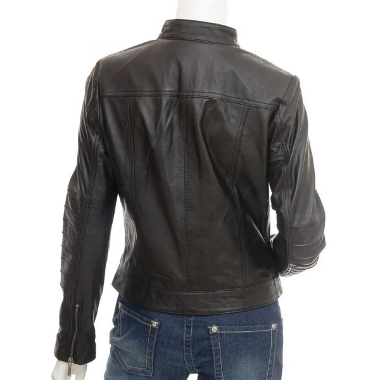 Brown Biker Real Lambskin Leather Jacket