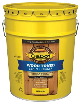 Cabot 3000 Series 140.0003002.008 Exterior Stain, Wood Toned, Cedar, Liquid, 5 gal, Pail :PAIL: QUANTITY: 1