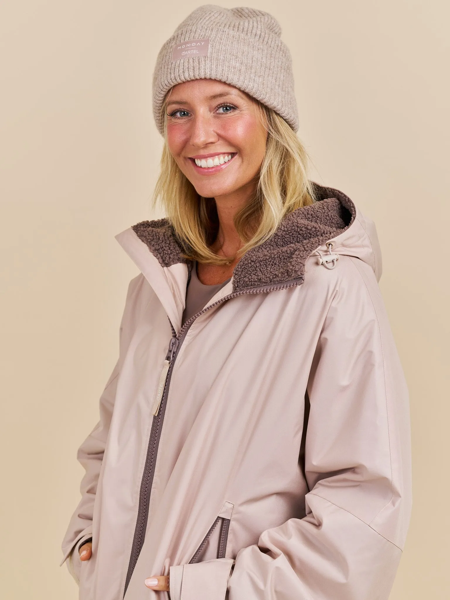 Cartel x Monday Bliss Winterswim Changing Robe Sand Beige