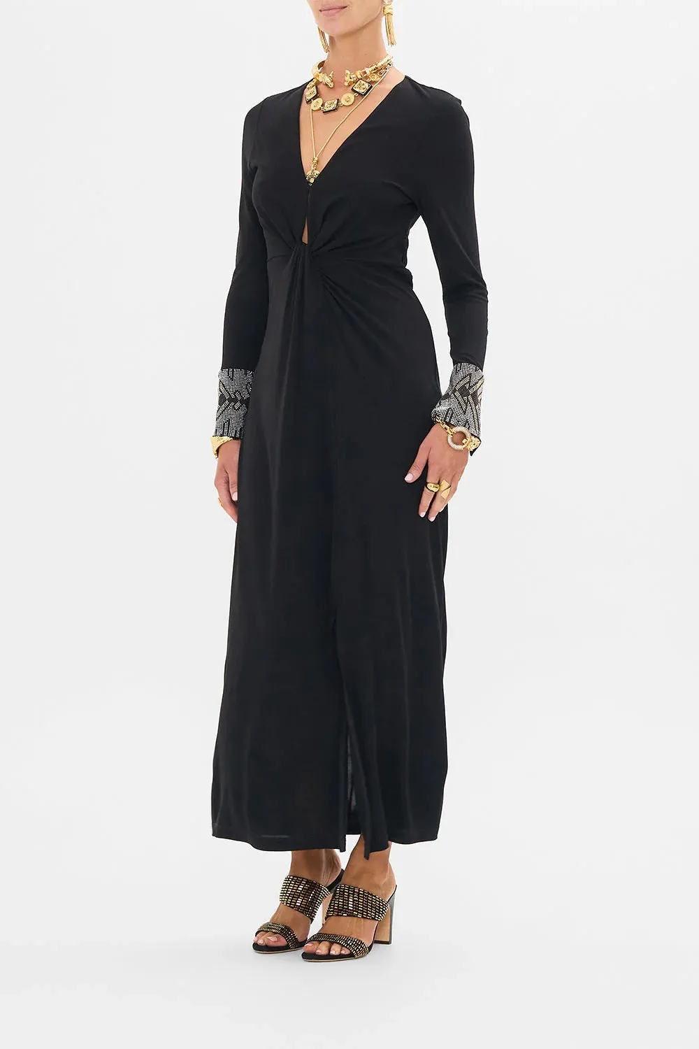 Cartouche Kingdom Twist Front Jersey Maxi Dress