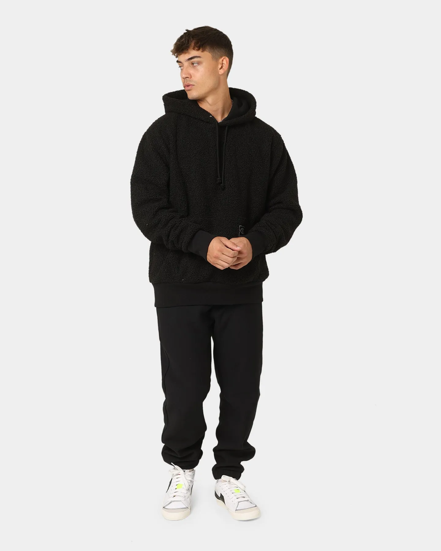 Champion Rib C Plush Hoodie Black