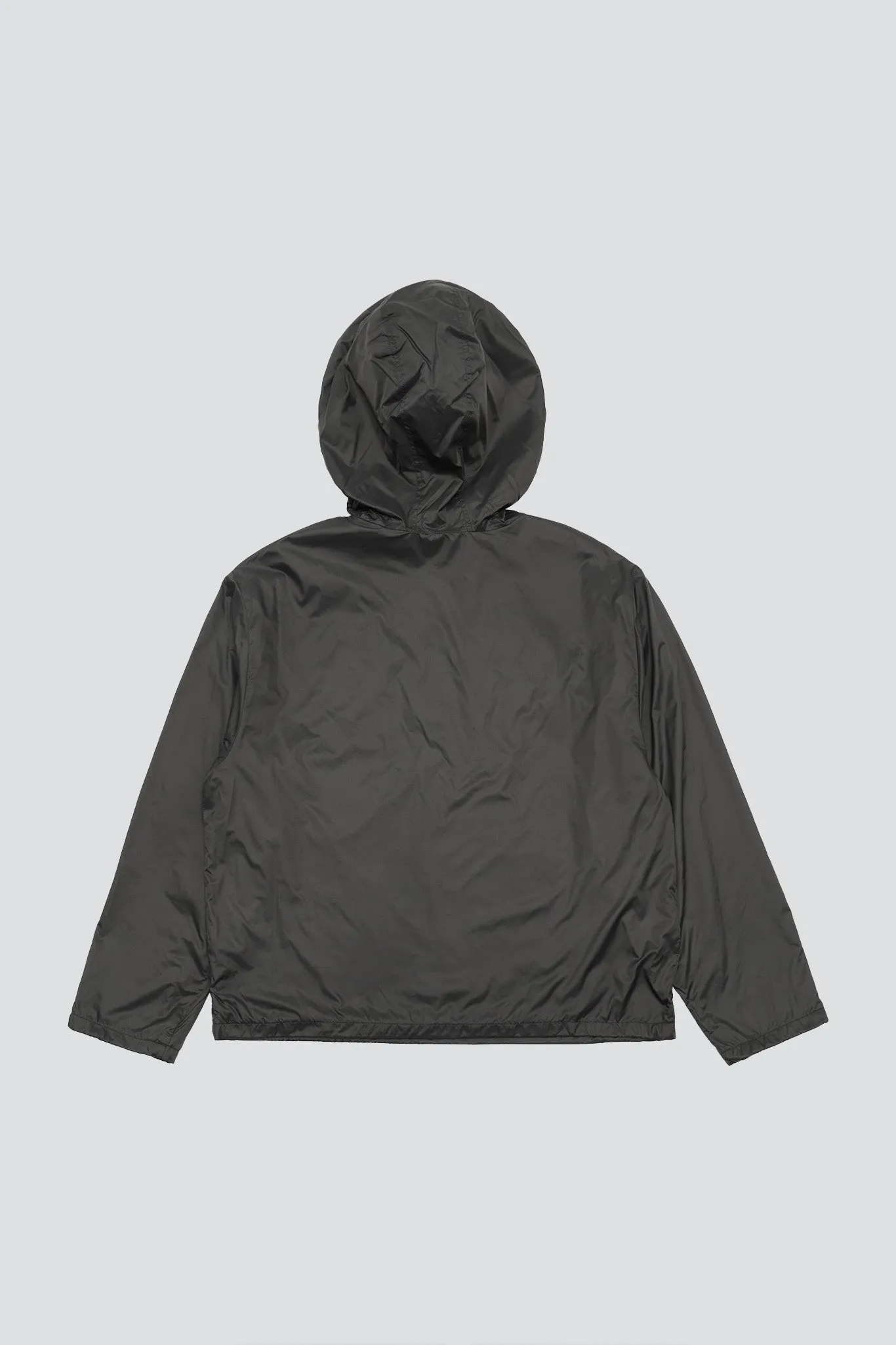 Charcoal Glossy Nylon Half Zip-Up Jumper