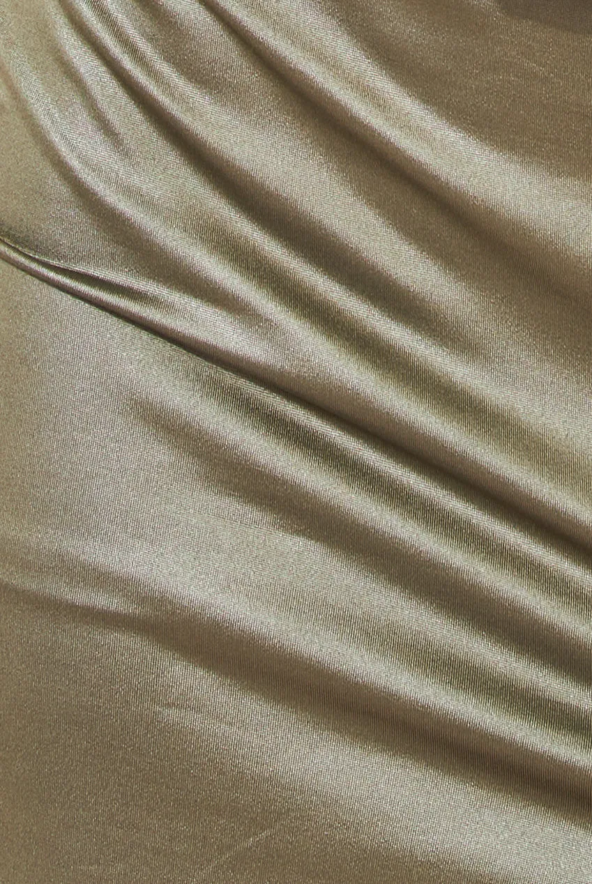City Goddess Faux Leather Cut Out Maxi Dress