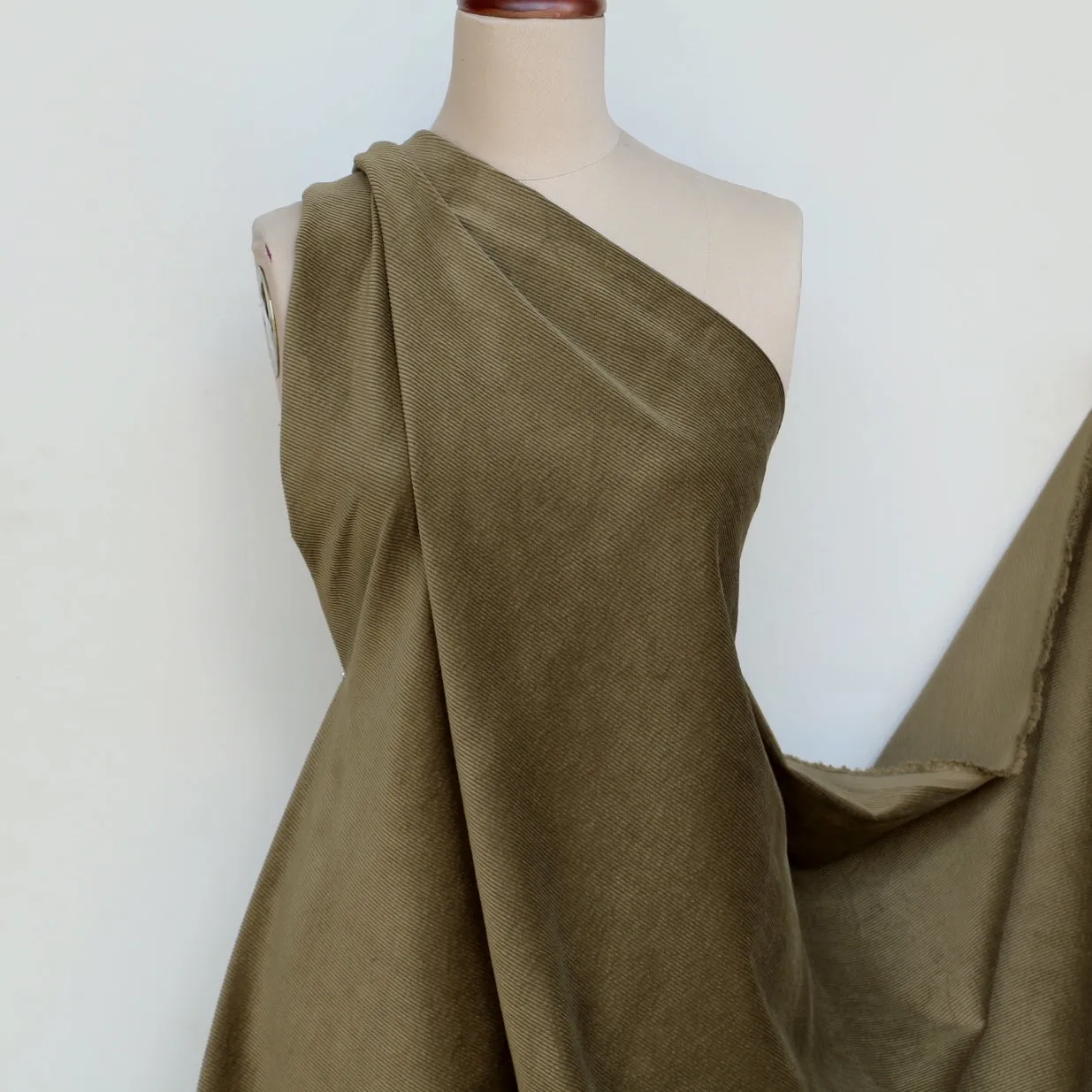 Corded Olive - Stretch Corduroy