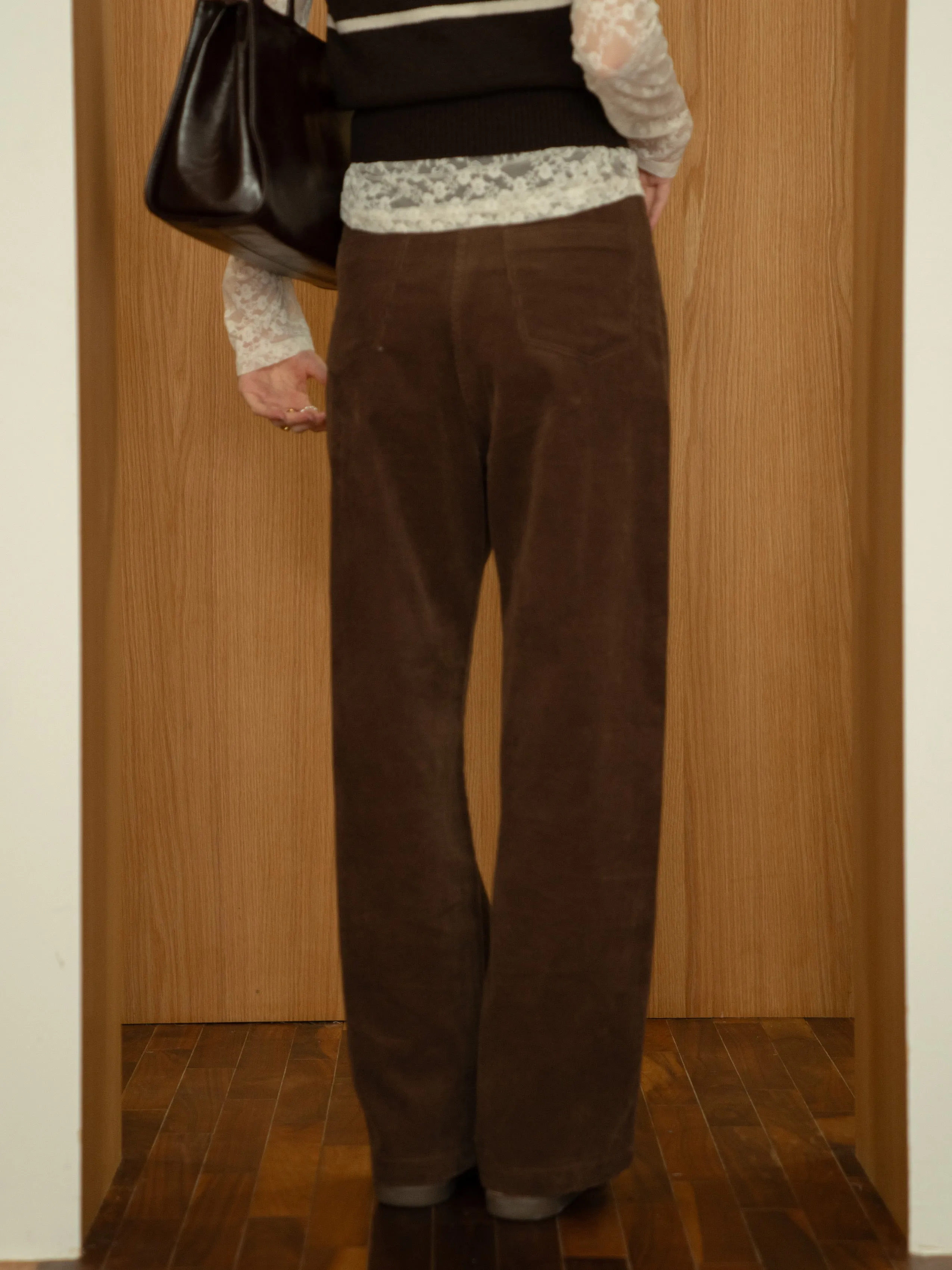 Corduroy Wide Straight Pants