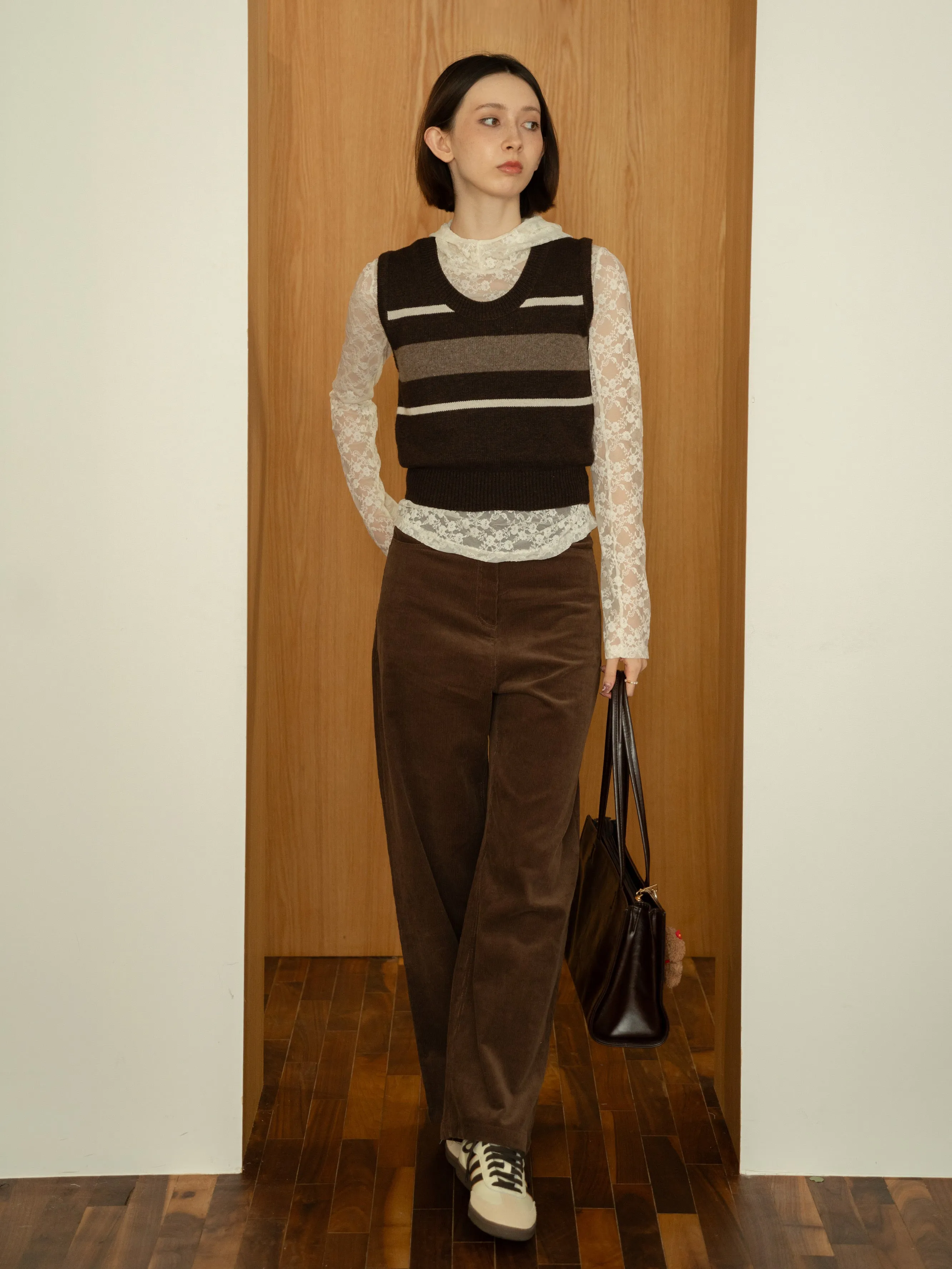Corduroy Wide Straight Pants