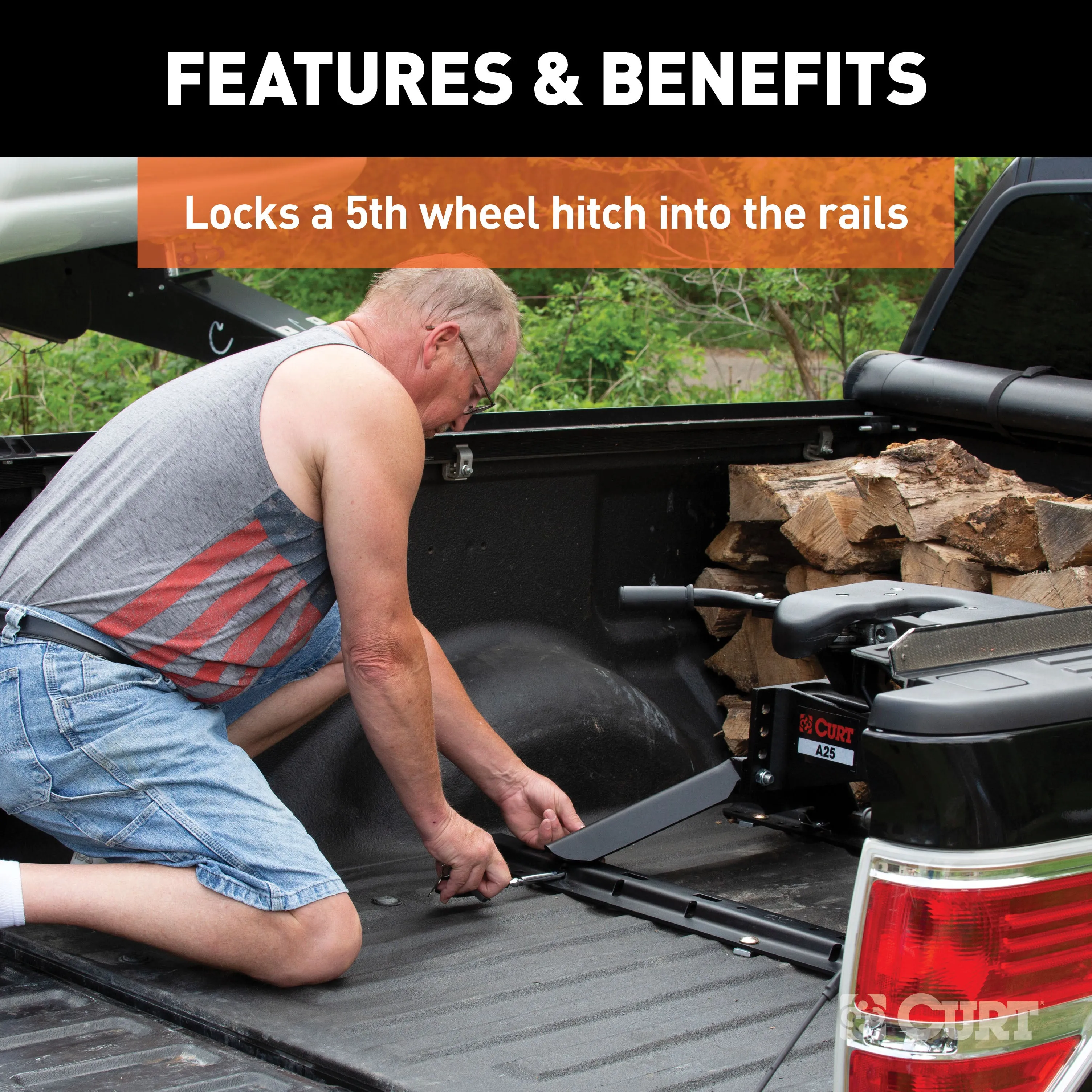 CURT 23256 5th Wheel Hitch Lock (1/2in. Diameter Pin)