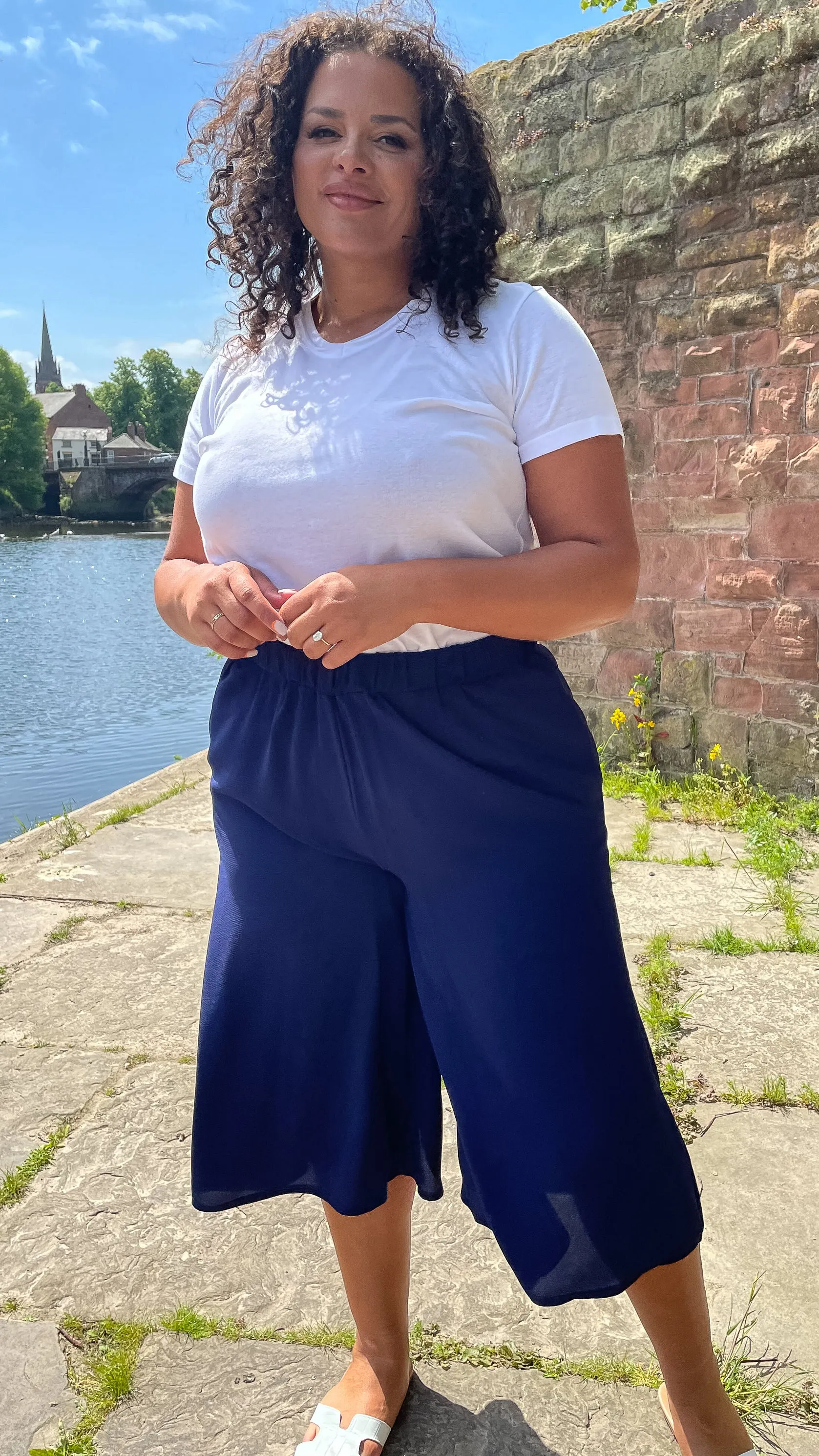 CurveWow Navy Culottes