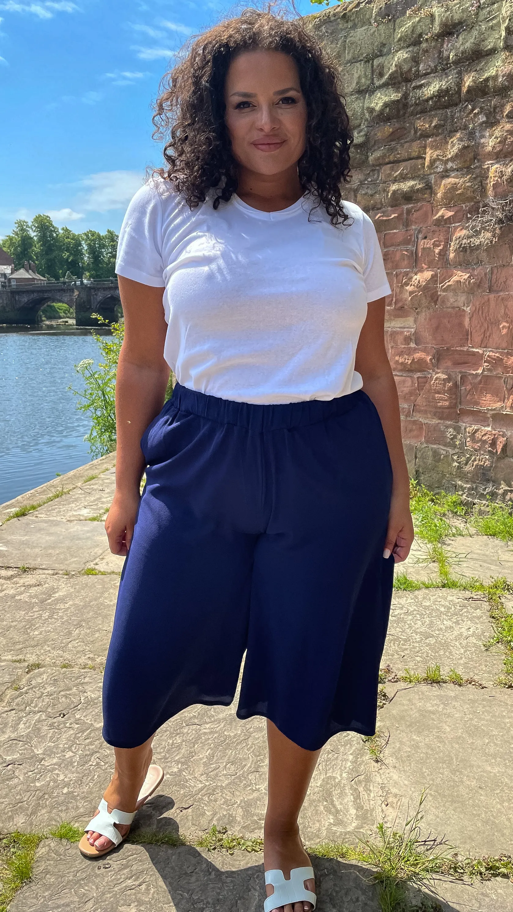 CurveWow Navy Culottes