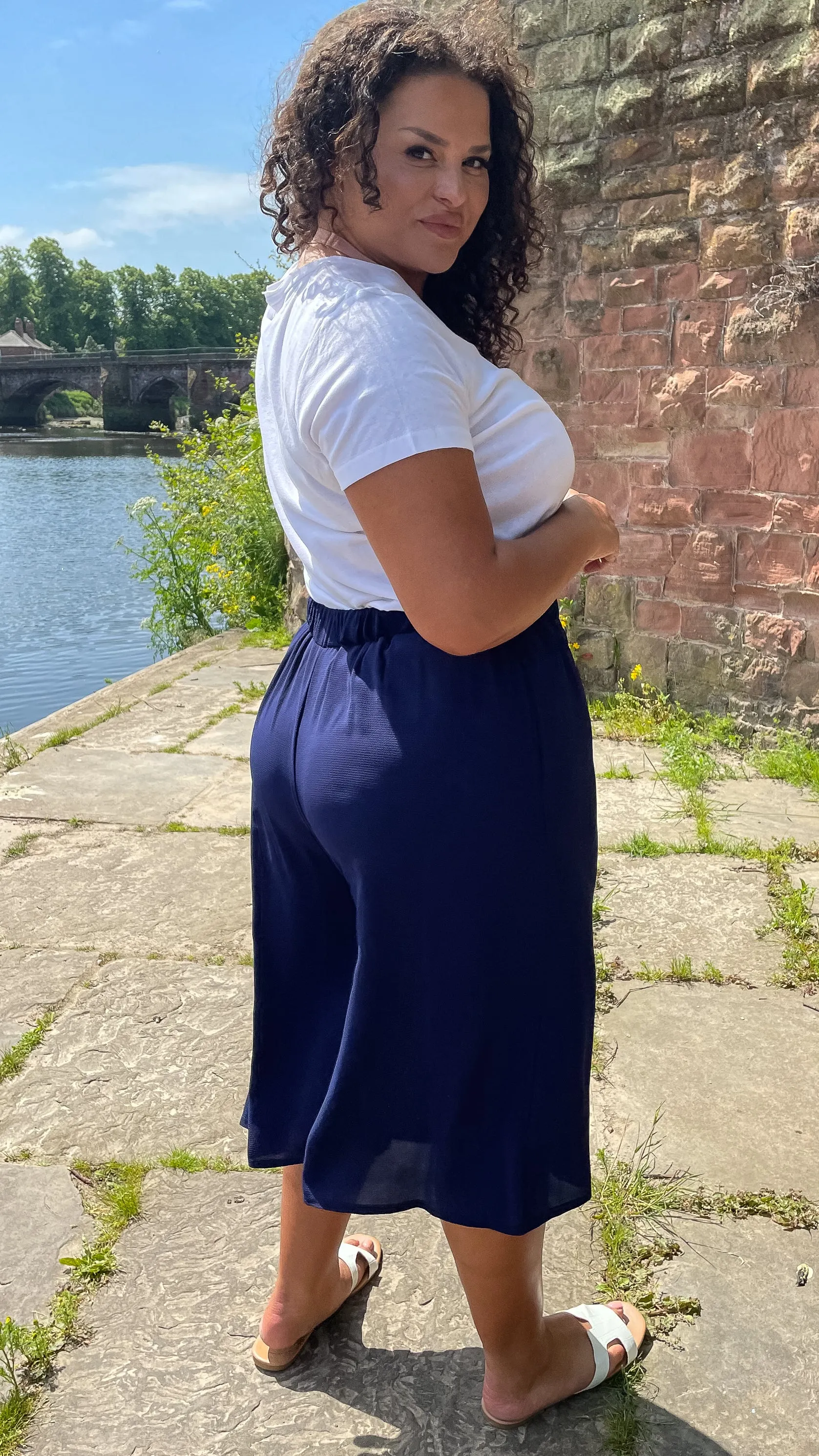 CurveWow Navy Culottes