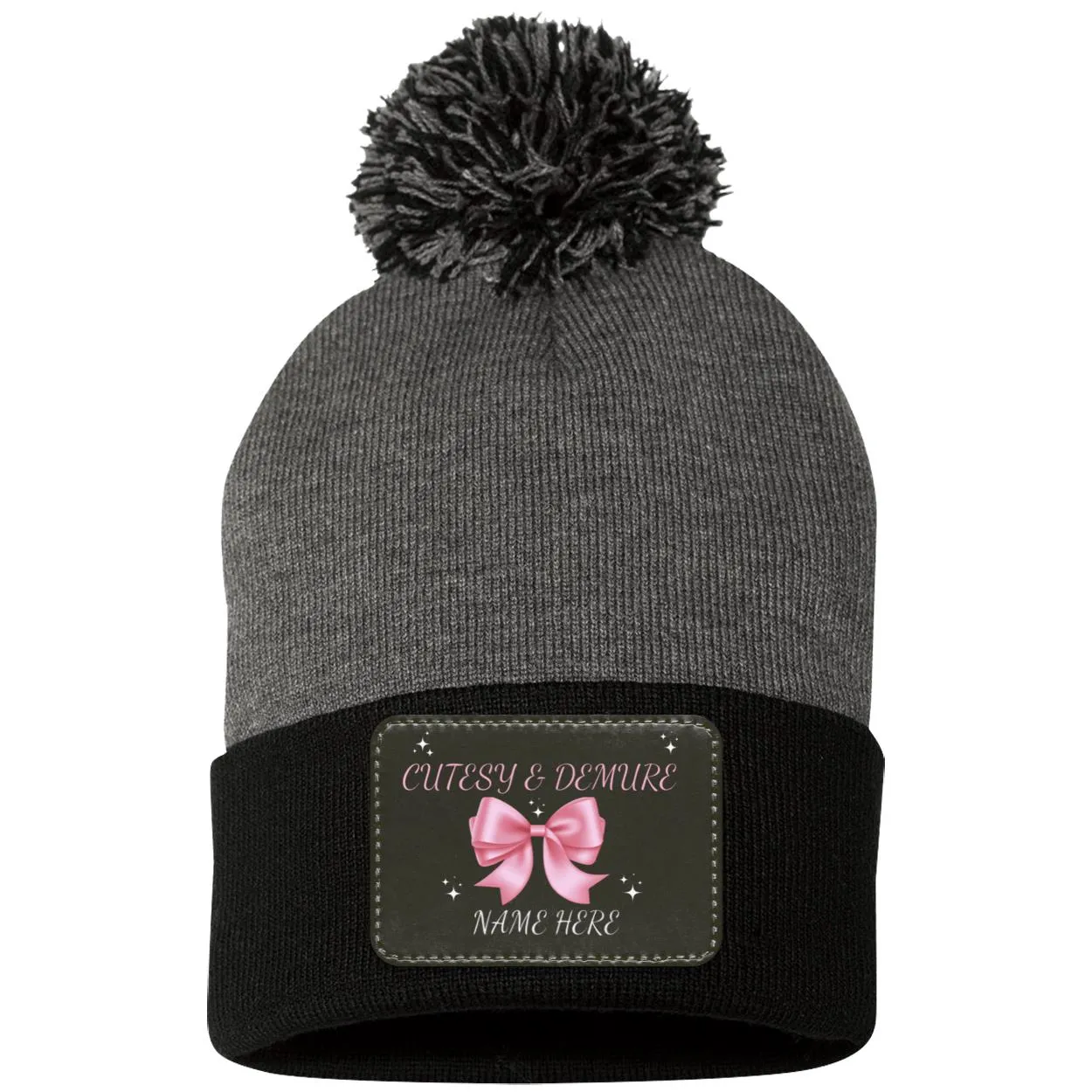 Customisable Cutesy and Demure Beanie Name Hat for the Fall season, Christmas season, Thanksgiving,