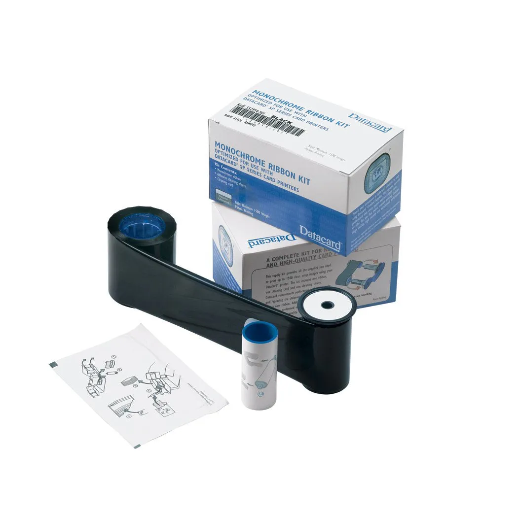 Datacard Monochrome Black Top Coat Ribbon | Prints 1000 Cards | 534000-005