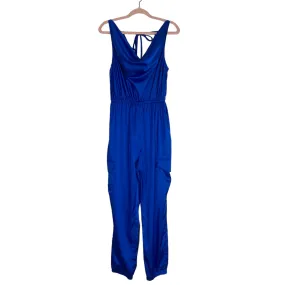 DO BE Blue Satin Jacinta Cowl Neck Jumpsuit NWT- Size S