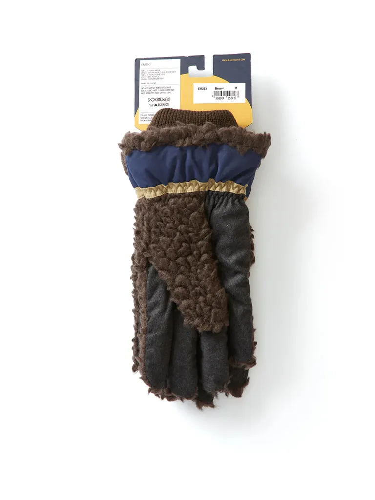 Elmer Teddy Wool Pile Gloves in Brown