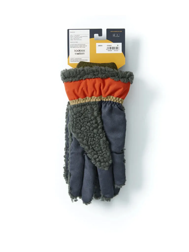 Elmer Teddy Wool Pile Gloves in Khaki