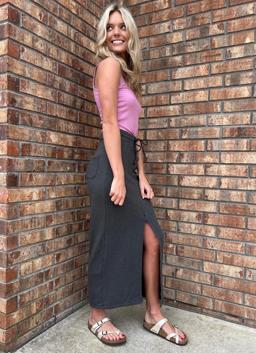 Eternal Front Slit Maxi Skirt