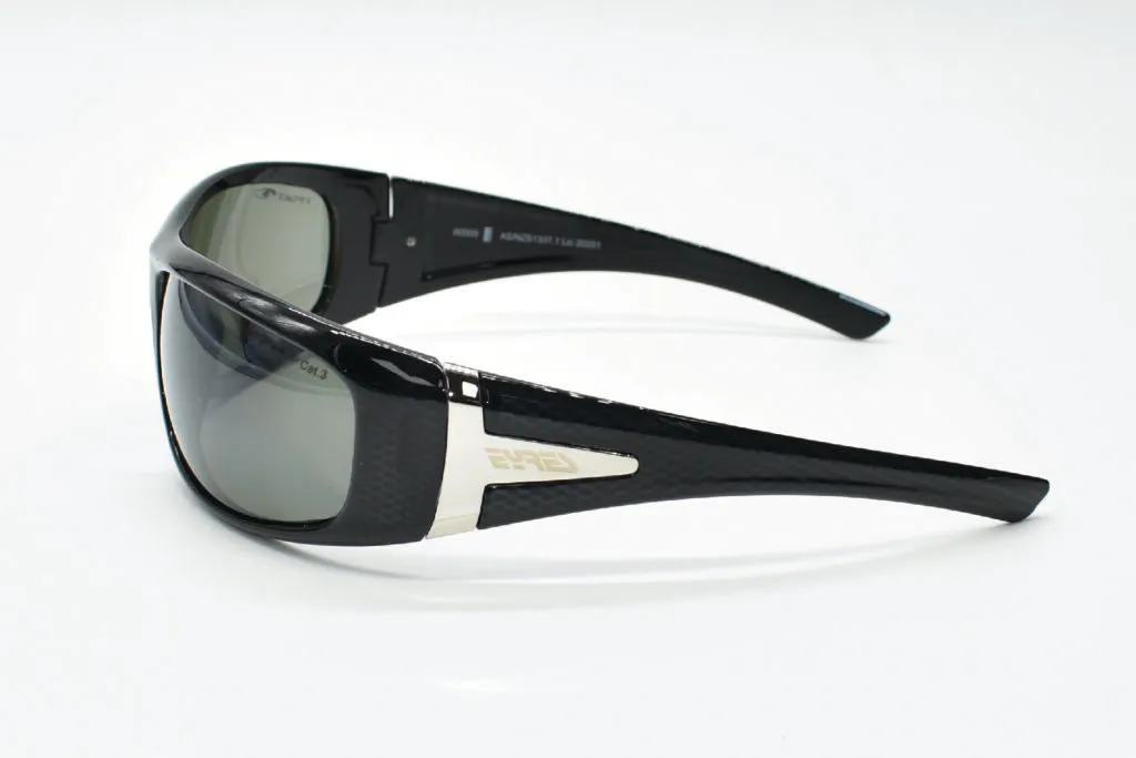 Eyres SPACE Crystal Black Snake Frame Polarised Grey Lens
