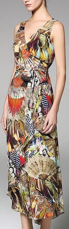 Fan Print Silk-Blend Crepe De Chine Jumpsuit