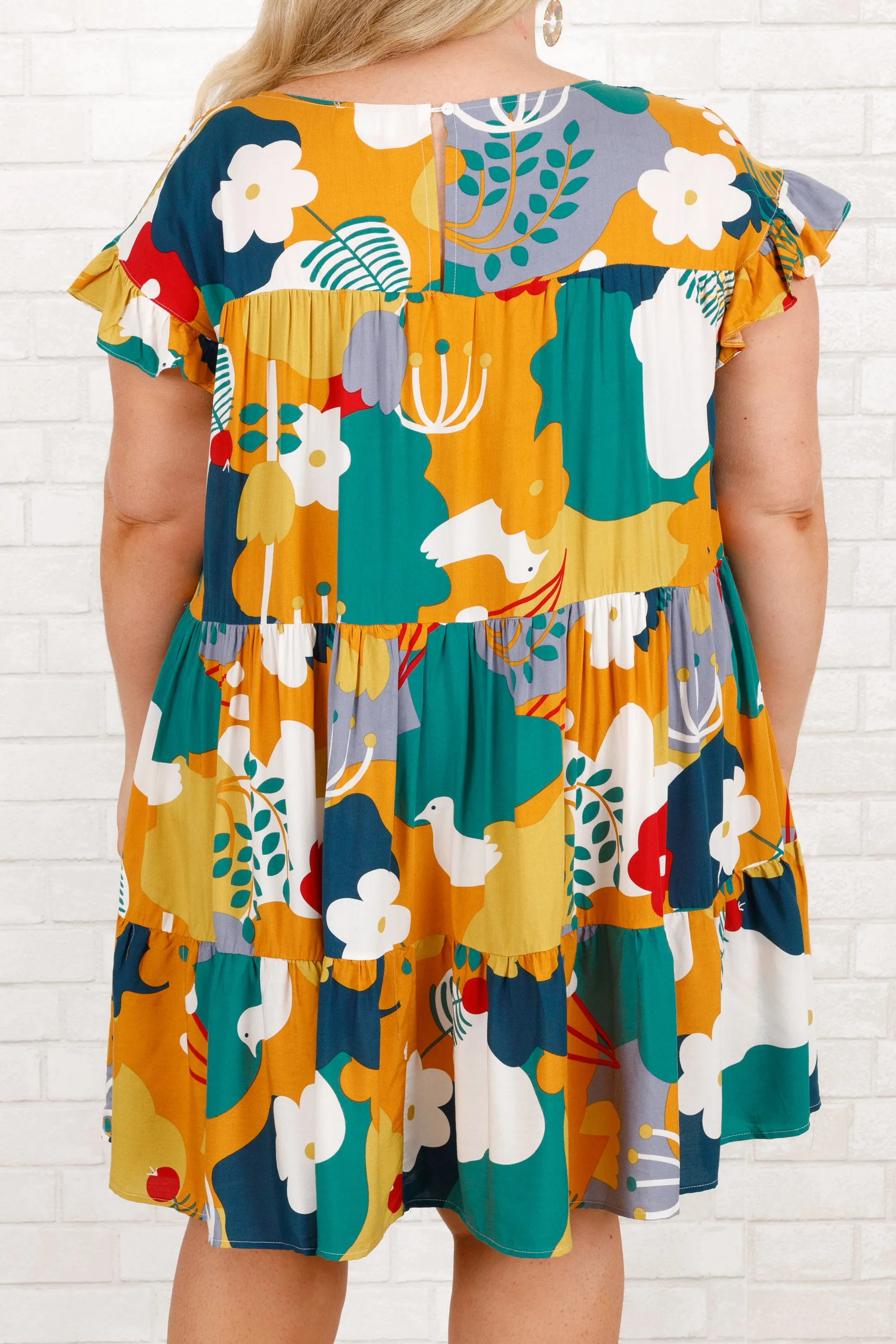 Flooding With Perfection Dress, Mustard