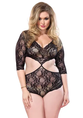 Floral Lace Cut-Out Teddy