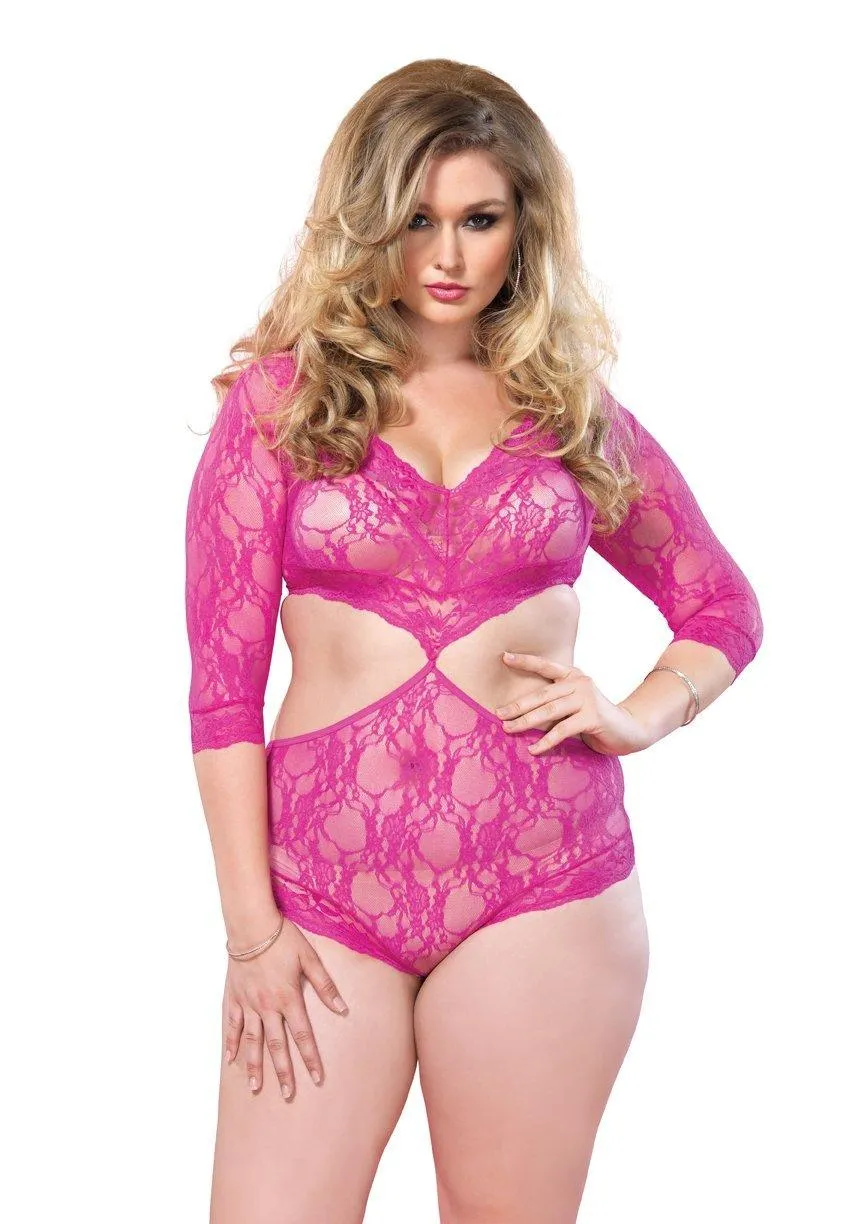 Floral Lace Cut-Out Teddy