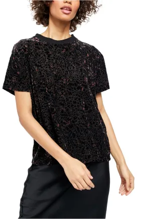 Free People Women's Teddy T-Shirt Black Combo Charcoal Size Extra Small