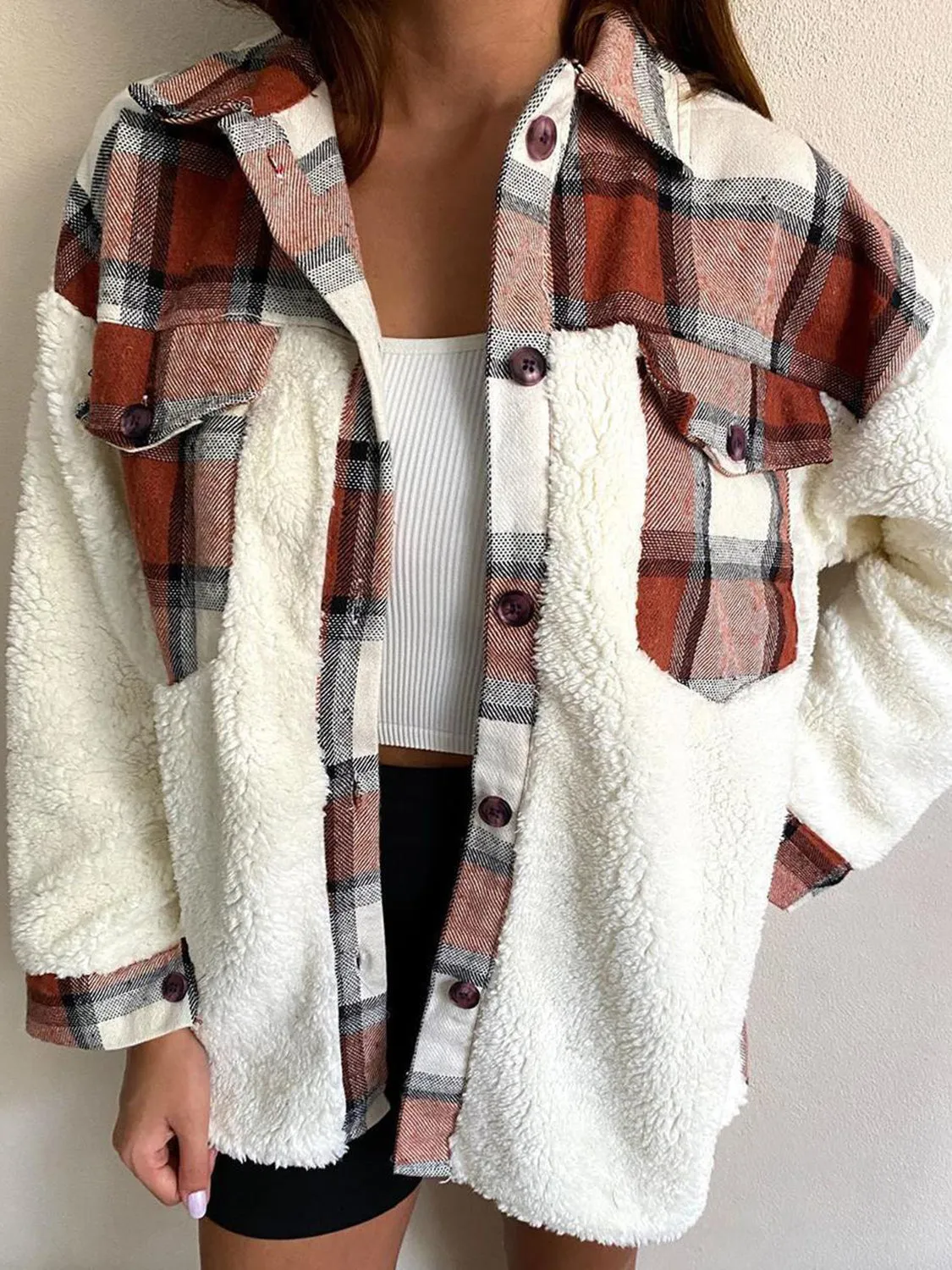Fuzzy Button Up Long Sleeve Jacket | Winter Fashion | Cozy Weather |